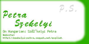 petra szekelyi business card